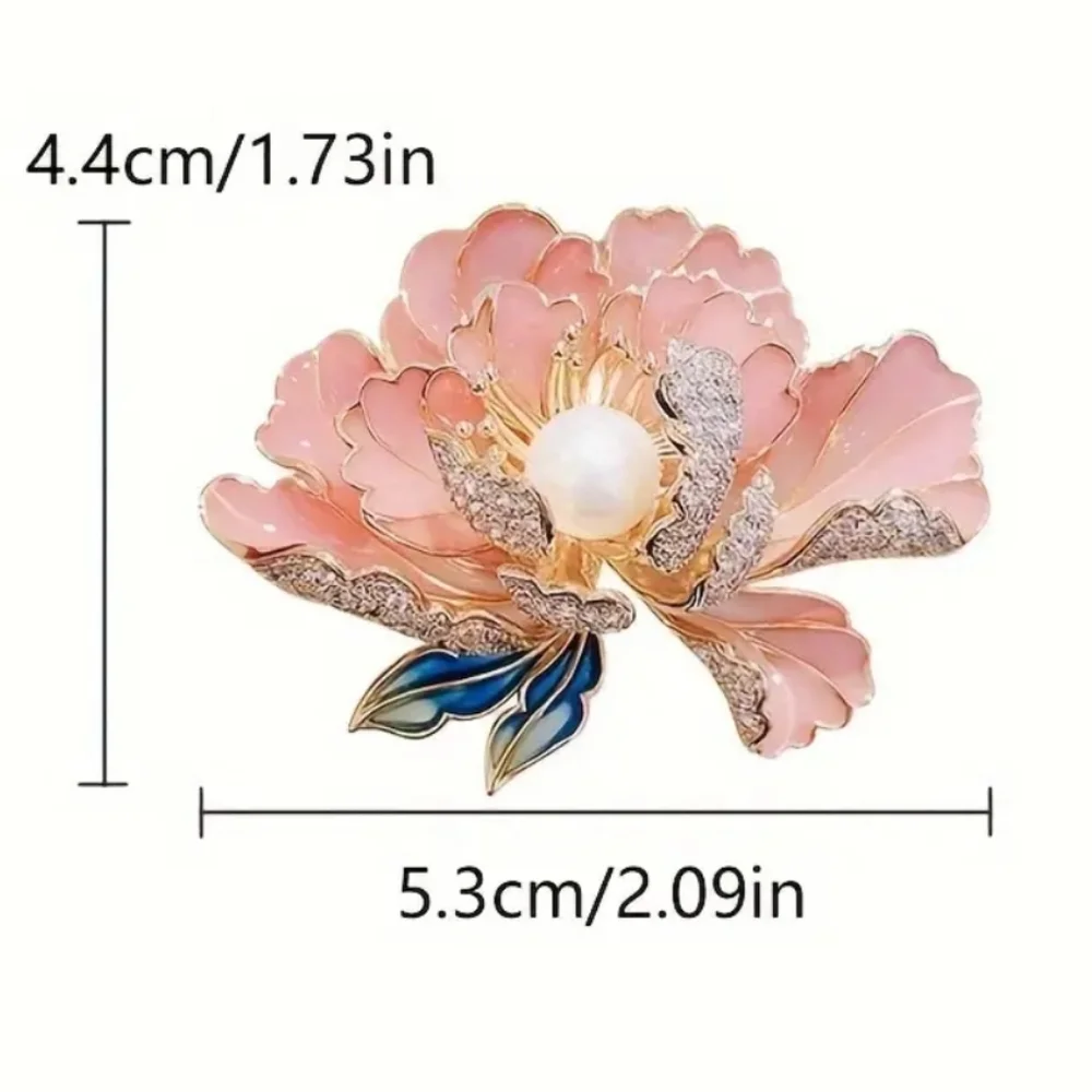Flower Brooch Luxury Faux Pearl Rhinestone Accent Various Colors NEW